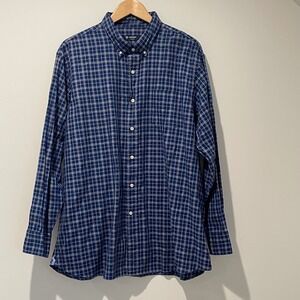 Cremieux Classics XXL Mens Button Down Shirt Blue Plaid Long Sleeve